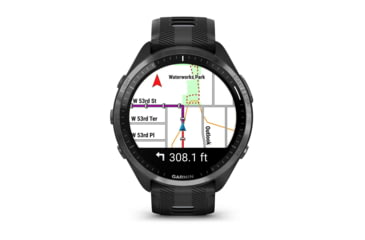 Image of Garmin Forerunner 965 Watch, Carbon Gray DLC Titanium Bezel w/ Black Case and Black/Powder Gray Silicone Band, 010-02809-00