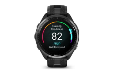Image of Garmin Forerunner 965 Watch, Carbon Gray DLC Titanium Bezel w/ Black Case and Black/Powder Gray Silicone Band, 010-02809-00