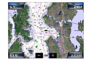 Image of Garmin GPSMAP 5208 w/Ext GPS sensor, worldwide satellite imagery, built-in BlueChart g2 for US coastal, g2 Vision compatible 010-00593-01