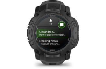 Image of Garmin Instinct 3 Amoled Tactical Watch, Black, 50mm, Polymer/Aluminum, Black, Silicone, 010-03020-50