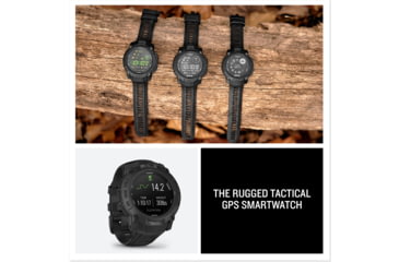 Image of Garmin Instinct 3 Amoled Tactical Watch, Black, 50mm, Polymer/Aluminum, Black, Silicone, 010-03020-50