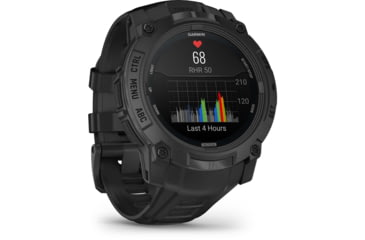 Image of Garmin Instinct 3 Amoled Tactical Watch, Black, 50mm, Polymer/Aluminum, Black, Silicone, 010-03020-50