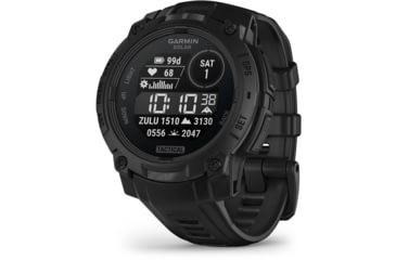 Image of Garmin Instinct 3 Solar Tactical Watch, Black, 45mm, Polymer/Aluminum, Black, Silicone, 010-02934-50