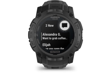 Image of Garmin Instinct 3 Solar Tactical Watch, Black, 50mm, Polymer/Aluminum, Black, Silicone, 010-02935-50