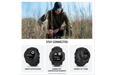 Image of Garmin Instinct 3 Solar Tactical Watch, Black, 45mm, Polymer/Aluminum, Black, Silicone, 010-02934-50