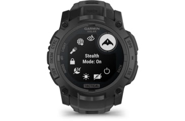 Image of Garmin Instinct 3 Solar Tactical Watch, Black, 50mm, Polymer/Aluminum, Black, Silicone, 010-02935-50
