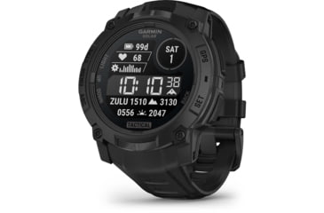 Image of Garmin Instinct 3 Solar Tactical Watch, Black, 50mm, Polymer/Aluminum, Black, Silicone, 010-02935-50
