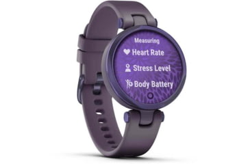 Image of Garmin Lily Smartwatch - Womens, Black Currant / Deep Orchid Silicone, 010-02384-02
