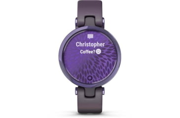 Image of Garmin Lily Smartwatch - Womens, Black Currant / Deep Orchid Silicone, 010-02384-02