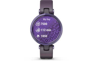 Image of Garmin Lily Smartwatch - Womens, Black Currant / Deep Orchid Silicone, 010-02384-02