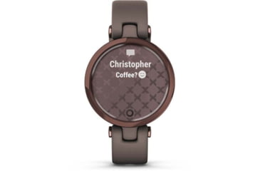 Image of Garmin Lily Smartwatch - Womens, Cocoa / Paloma Leather, 010-02384-A0