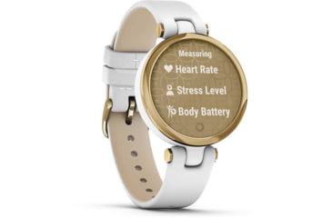 Image of Garmin Lily Smartwatch - Womens, Light Gold / White Leather, 010-02384-A3