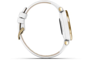 Image of Garmin Lily Smartwatch - Womens, Light Gold / White Leather, 010-02384-A3