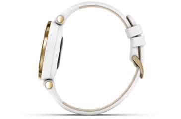 Image of Garmin Lily Smartwatch - Womens, Light Gold / White Leather, 010-02384-A3