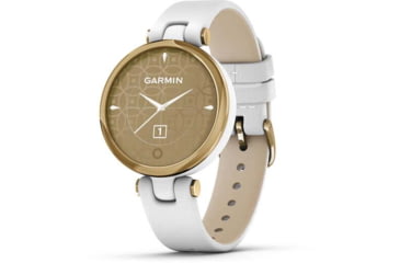 Image of Garmin Lily Smartwatch - Womens, Light Gold / White Leather, 010-02384-A3