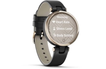 Image of Garmin Lily Smartwatch - Womens, Metal Hazel / Black Leather, 010-02384-A1