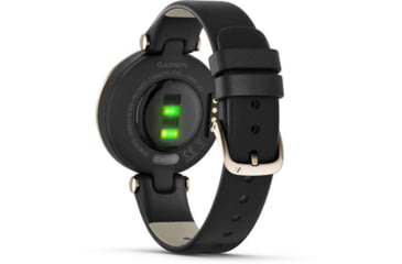 Image of Garmin Lily Smartwatch - Womens, Metal Hazel / Black Leather, 010-02384-A1