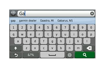 Image of Opplanet Garmin nuvi 2495LMT Search Input Screen Image