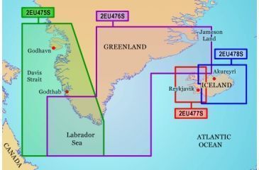 Image of Garmin On The Water GPS Cartography BlueChart g2: Greenland &amp; Iceland Small Map w/ Free S&amp;H