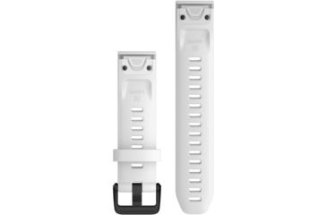 Image of Garmin Quick Fit 20 Watch Band, White Silicone with Black Hardware, 20 mm, 010-12865-00