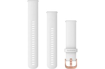 Image of Garmin Quick Release Band, 20 mm, White Silicone w/Rose Gold Hardware, 010-12924-10