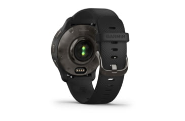 Image of Garmin Venu 2 Plus Fitness Tracker Watch, 43mm Diameter Case, Compatible iPhone/Android, Corning Gorilla Glass 3 Lens, Stainless Steel Bezel, Silicone Band, Black/Slate, 010-02496-01