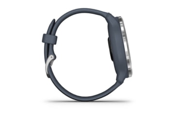 Image of Garmin Venu 2 Watch, Silver Stainless Steel Bezel with Granite Blue Case and Silicone Band, Silver/Blue Granite, 010-02430-00