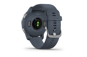 Image of Garmin Venu 2 Watch, Silver Stainless Steel Bezel with Granite Blue Case and Silicone Band, Silver/Blue Granite, 010-02430-00