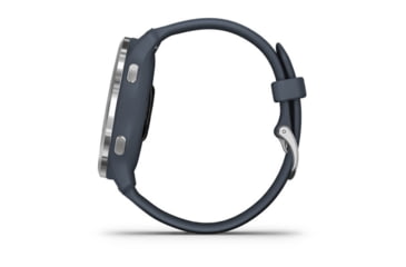 Image of Garmin Venu 2 Watch, Silver Stainless Steel Bezel with Granite Blue Case and Silicone Band, Silver/Blue Granite, 010-02430-00