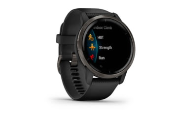 Image of Garmin Venu 2 Watch, Slate Stainless Steel Bezel with Black Case and Silicone Band, Slate/Black, 010-02430-01