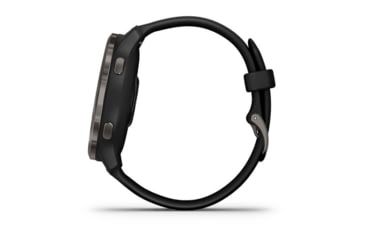 Image of Garmin Venu 2 Watch, Slate Stainless Steel Bezel with Black Case and Silicone Band, Slate/Black, 010-02430-01