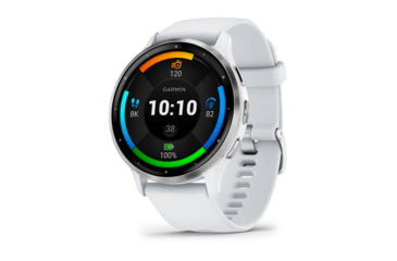 Image of Garmin Venu 3 Watch, Silver Stainless Steel Bezel w/ Whitestone Case and Silicone Band, 010-02784-00