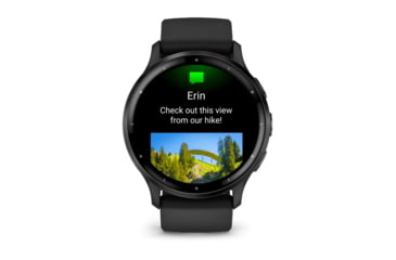 Image of Garmin Venu 3 Watch, Slate Stainless Steel Bezel w/ Black Case and Silicone Band, 010-02784-01