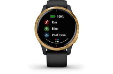 Image of Garmin Venu GPS Smartwatch, Black/Gold, 010-02173-31