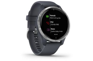 Image of Garmin Venu GPS Smartwatch, Granite Blue/Silver, 010-02173-01