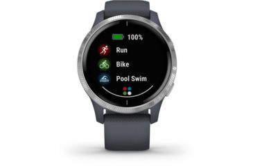 Image of Garmin Venu GPS Smartwatch, Granite Blue/Silver, 010-02173-01