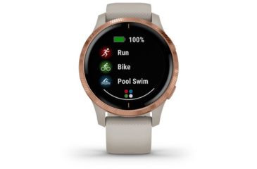 Image of Garmin Venu GPS Smartwatch, Light Sand/Rose Gold, 010-02173-21