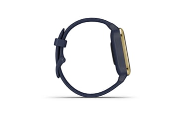 Image of Garmin Venu SQ GPS Smartwatch - Music Edition, Light Gold Aluminum Bezel with Navy Case and Silicone Band, 010-02426-02