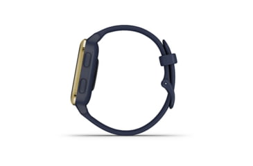 Image of Garmin Venu SQ GPS Smartwatch - Music Edition, Light Gold Aluminum Bezel with Navy Case and Silicone Band, 010-02426-02