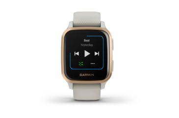 Image of Garmin Venu SQ GPS Smartwatch - Music Edition, Rose Gold Aluminum Bezel with Light Sand Case and Silicone Band, 010-02426-01
