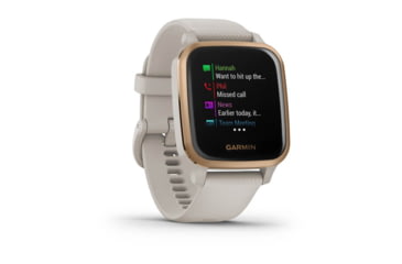 Image of Garmin Venu SQ GPS Smartwatch - Music Edition, Rose Gold Aluminum Bezel with Light Sand Case and Silicone Band, 010-02426-01