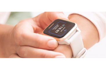 Image of Garmin Venu SQ GPS Smartwatch - Music Edition, Rose Gold Aluminum Bezel with Light Sand Case and Silicone Band, 010-02426-01