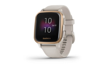 Image of Garmin Venu SQ GPS Smartwatch - Music Edition, Rose Gold Aluminum Bezel with Light Sand Case and Silicone Band, 010-02426-01