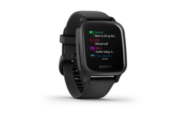 Image of Garmin Venu SQ GPS Smartwatch - Music Edition, Slate Aluminum Bezel with Black Case and Silicone Band, 010-02426-00