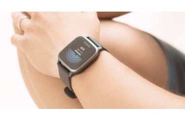 Image of Garmin Venu SQ GPS Smartwatch - Music Edition, Slate Aluminum Bezel with Black Case and Silicone Band, 010-02426-00