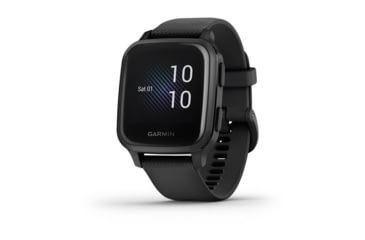 Image of Garmin Venu SQ GPS Smartwatch - Music Edition, Slate Aluminum Bezel with Black Case and Silicone Band, 010-02426-00