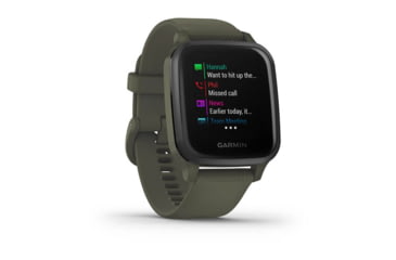 Image of Garmin Venu SQ GPS Smartwatch - Music Edition, Slate Aluminum Bezel with Moss Case and Silicone Band, 010-02426-03