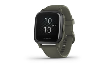 Image of Garmin Venu SQ GPS Smartwatch - Music Edition, Slate Aluminum Bezel with Moss Case and Silicone Band, 010-02426-03