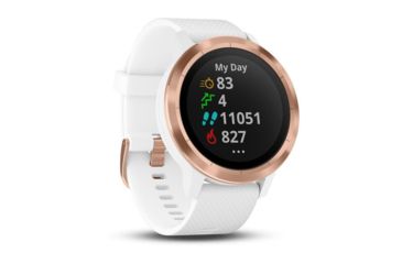 Image of Garmin Vivoactive 3, English Only, Silicone, White/Rose Gold 010-01769-09