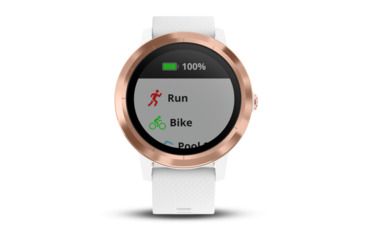 Image of Garmin Vivoactive 3, English Only, Silicone, White/Rose Gold 010-01769-09